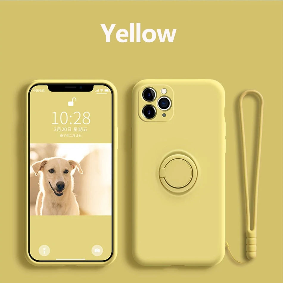 Phone Case Silicone 360° Ring Kickstand Magnetic Mount