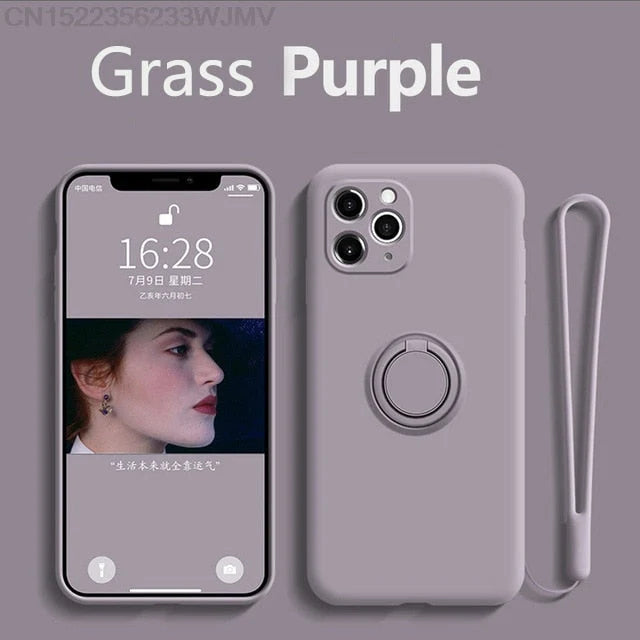 Phone Case Silicone 360° Ring Kickstand Magnetic Mount