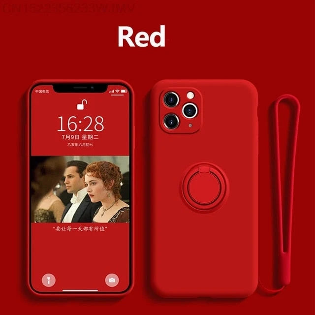 Phone Case Silicone 360° Ring Kickstand Magnetic Mount
