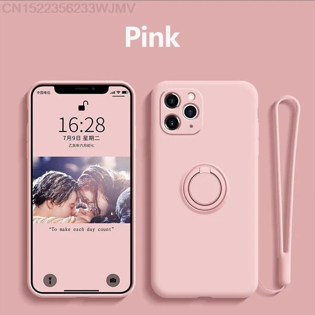 Phone Case Silicone 360° Ring Kickstand Magnetic Mount