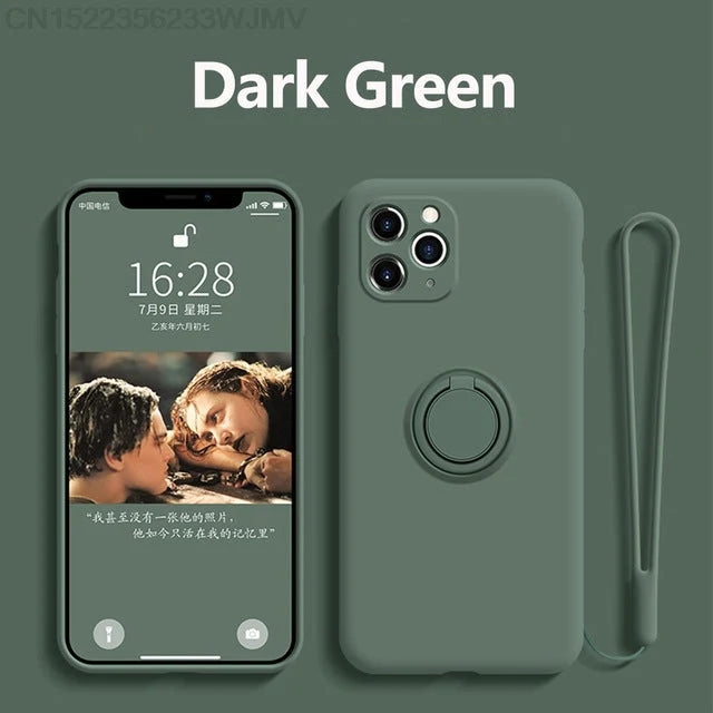 Phone Case Silicone 360° Ring Kickstand Magnetic Mount