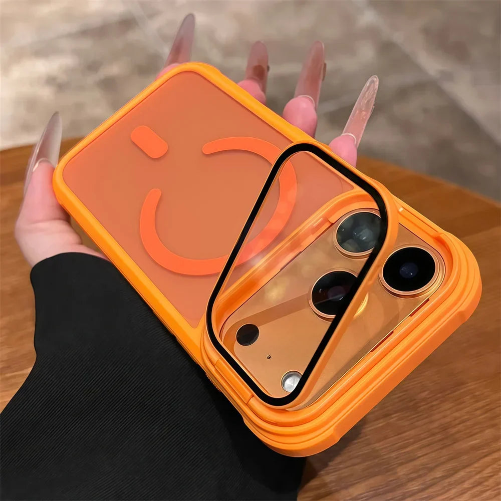 Phone Case Sliding Camera Cover Magnetic Back Built-In Stand
