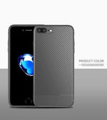 Phone Case Slim Silicone TPU Carbon Fiber Pattern Dust Plug
