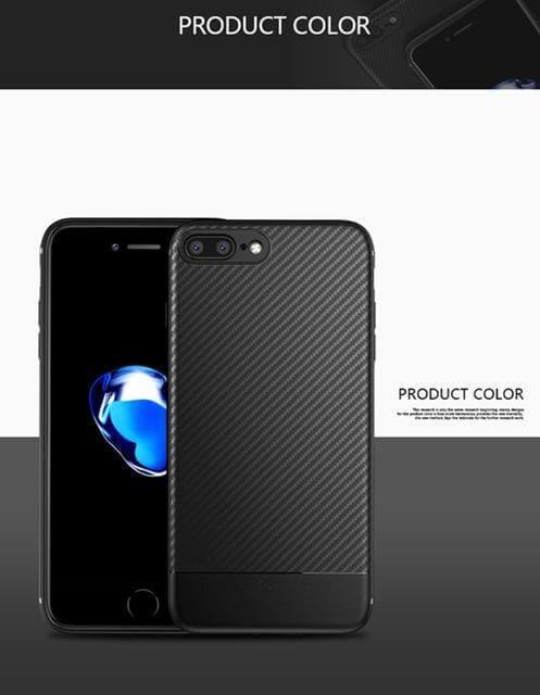 Phone Case Slim Silicone TPU Carbon Fiber Pattern Dust Plug