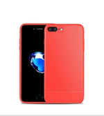 Phone Case Slim Silicone TPU Carbon Fiber Pattern Dust Plug