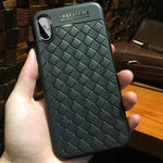 Phone Case Slim Silicone Woven Grid Shock-Resistant