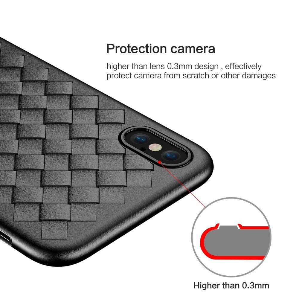 Phone Case Slim Silicone Woven Grid Shock-Resistant