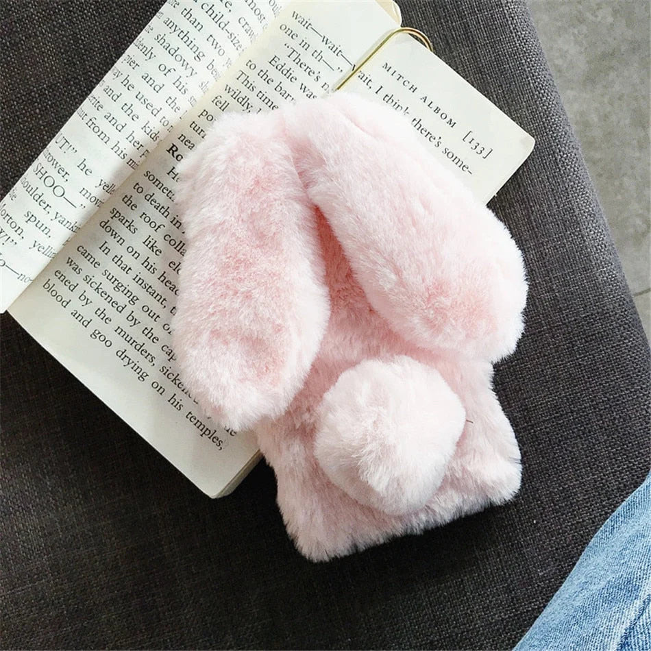 Phone Case Soft Plush Bunny Non-Slip Scratch-Resistant