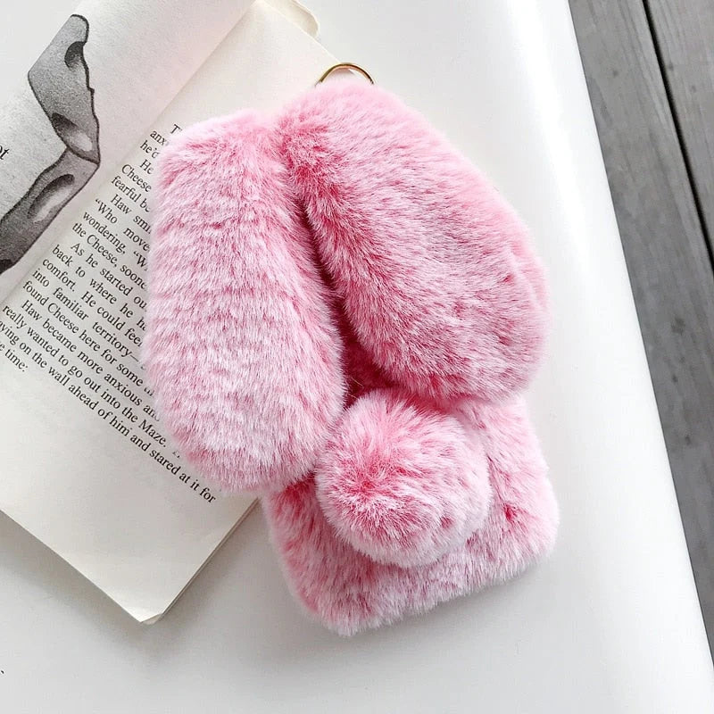 Phone Case Soft Plush Bunny Non-Slip Scratch-Resistant