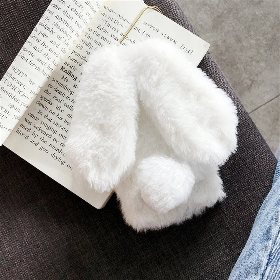 Phone Case Soft Plush Bunny Non-Slip Scratch-Resistant