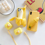 Phone Case Soft Silicone 3D Banana Design Full Coverage Protection
