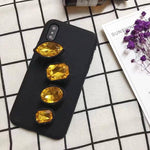 Phone Case Soft Silicone Rhinestone Ring Stand Kickstand