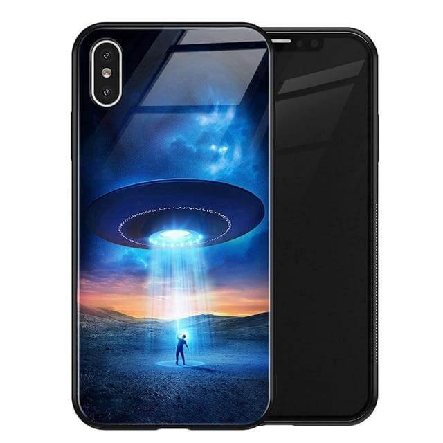 Phone Case Tempered Glass Back Silicone Edges Impact-Resistant