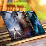 Phone Case Tempered Glass Back Silicone Edges Impact-Resistant