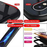 Phone Case Tempered Glass Back Silicone Edges Impact-Resistant