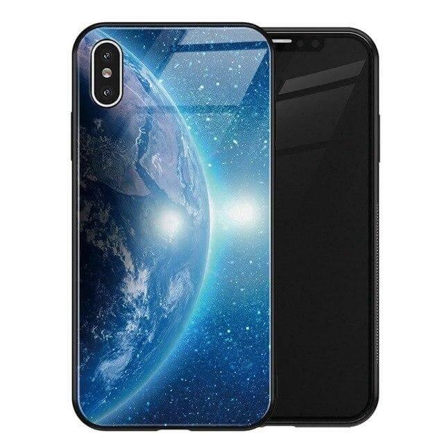 Phone Case Tempered Glass Back Silicone Edges Impact-Resistant