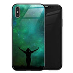 Phone Case Tempered Glass Back Silicone Edges Impact-Resistant
