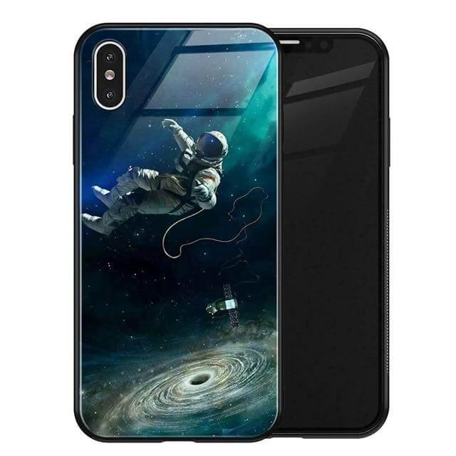 Phone Case Tempered Glass Back Silicone Edges Impact-Resistant