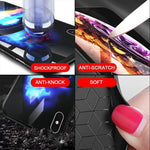 Phone Case Tempered Glass Back Silicone Edges Impact-Resistant