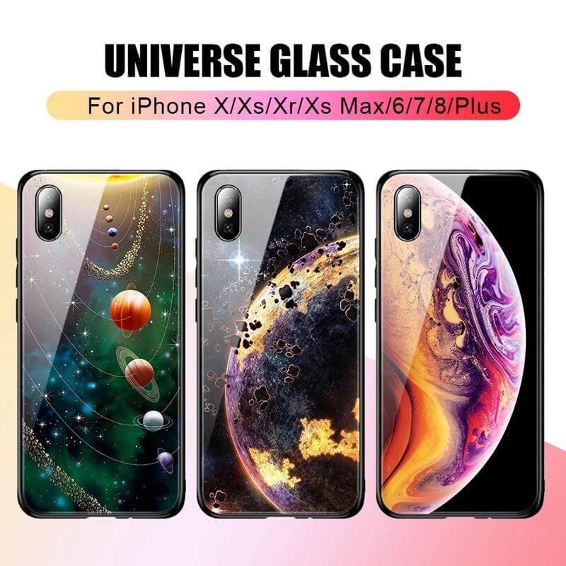 Phone Case Tempered Glass Back Silicone Edges Impact-Resistant