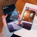 Phone Case Tempered Glass Back Silicone Edges Impact-Resistant