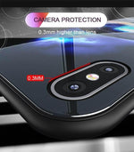 Phone Case Tempered Glass Back Silicone Edges Impact-Resistant