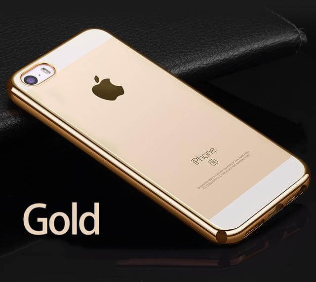 Phone Case Transparent Back Plated Silicone Bumper
