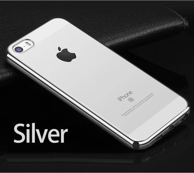 Phone Case Transparent Back Plated Silicone Bumper