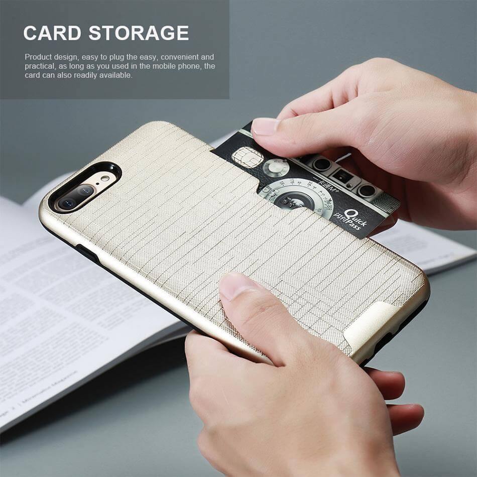 Phone Case Wallet Design Hidden Card Slot Impact-Resistant