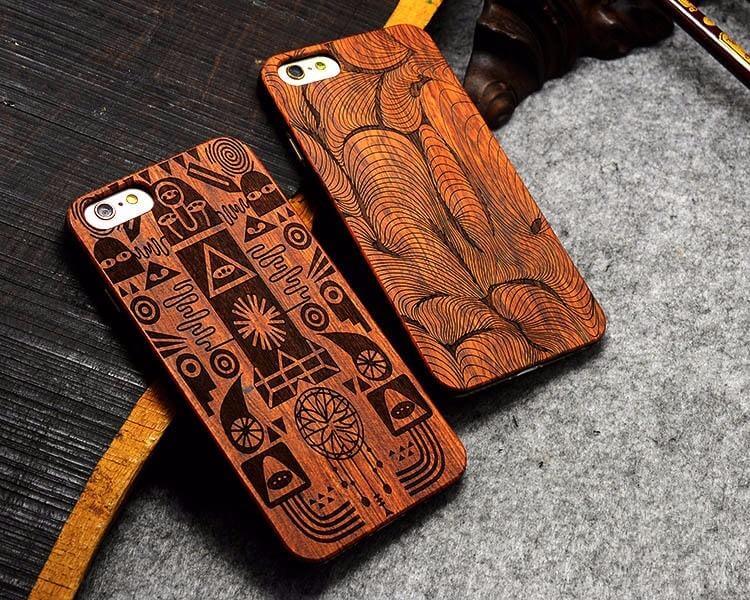 Phone Case Wood & PC Dirt & Impact Resistant