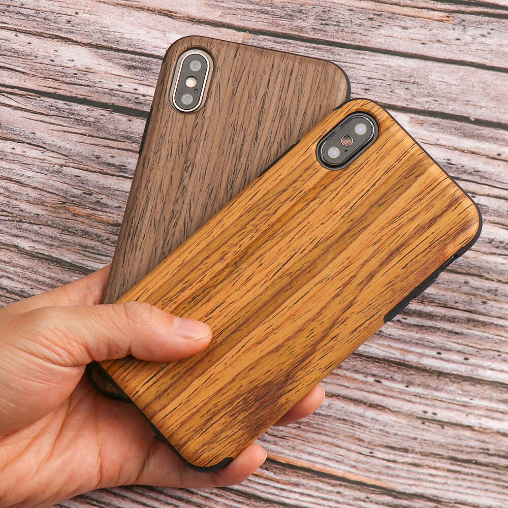 Phone Case Wood Veneer Shock-Absorbing Slim Profile