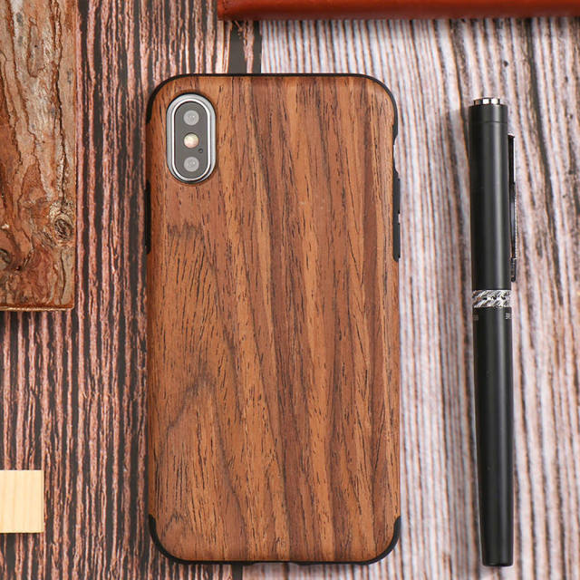 Phone Case Wood Veneer Shock-Absorbing Slim Profile