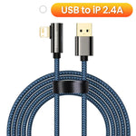 Phone Charging Cable Fast Charging LED Indicator Braided Nylon