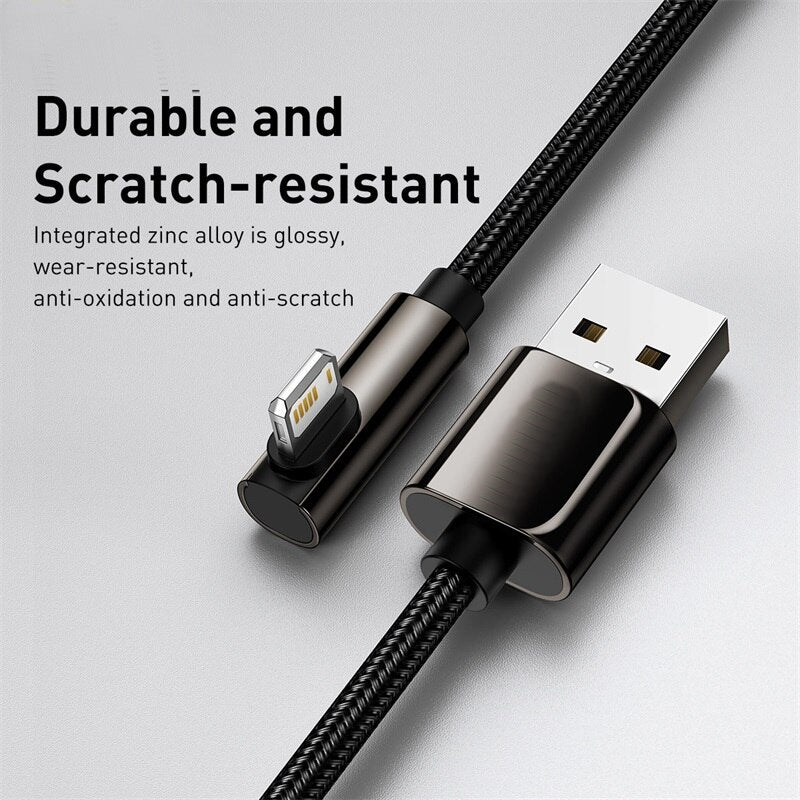 Phone Charging Cable Fast Charging LED Indicator Braided Nylon