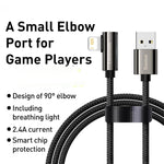 Phone Charging Cable Fast Charging LED Indicator Braided Nylon