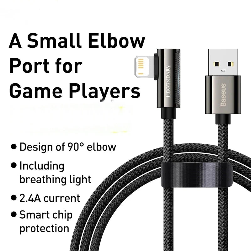 Phone Charging Cable Fast Charging LED Indicator Braided Nylon