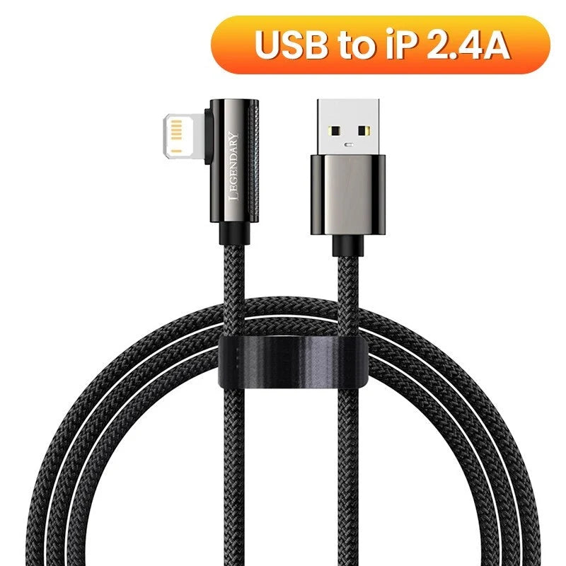 Phone Charging Cable Fast Charging LED Indicator Braided Nylon