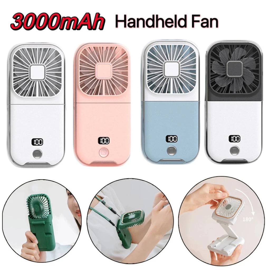 Phone Holder Fan 2-In-1 Rechargeable 3000mAh Battery