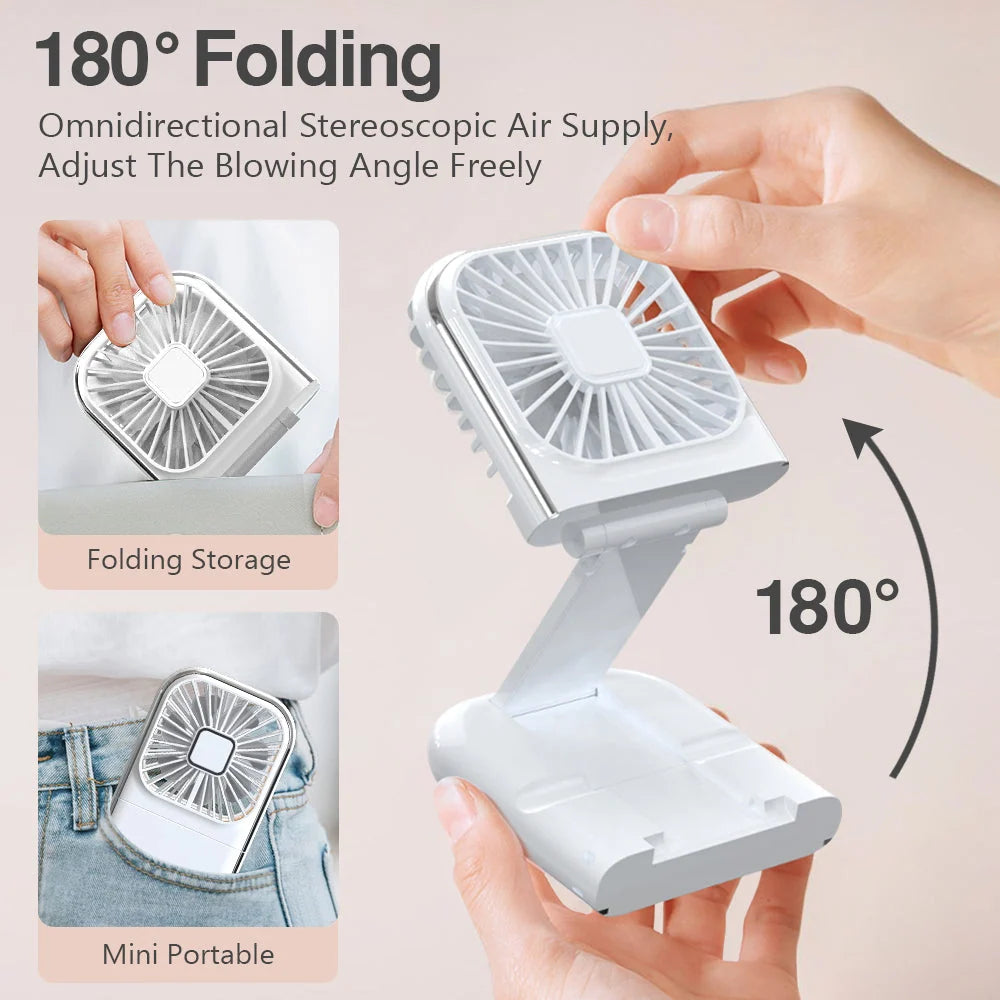 Phone Holder Fan 2-In-1 Rechargeable 3000mAh Battery