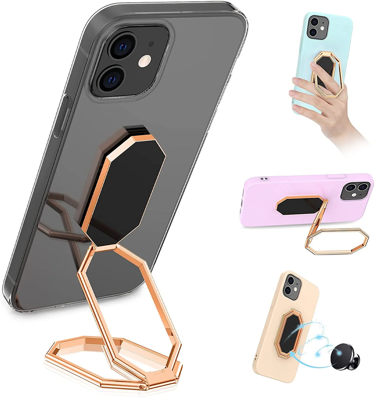 Phone Holder Stand 360° Rotating Ring Grip & Kickstand