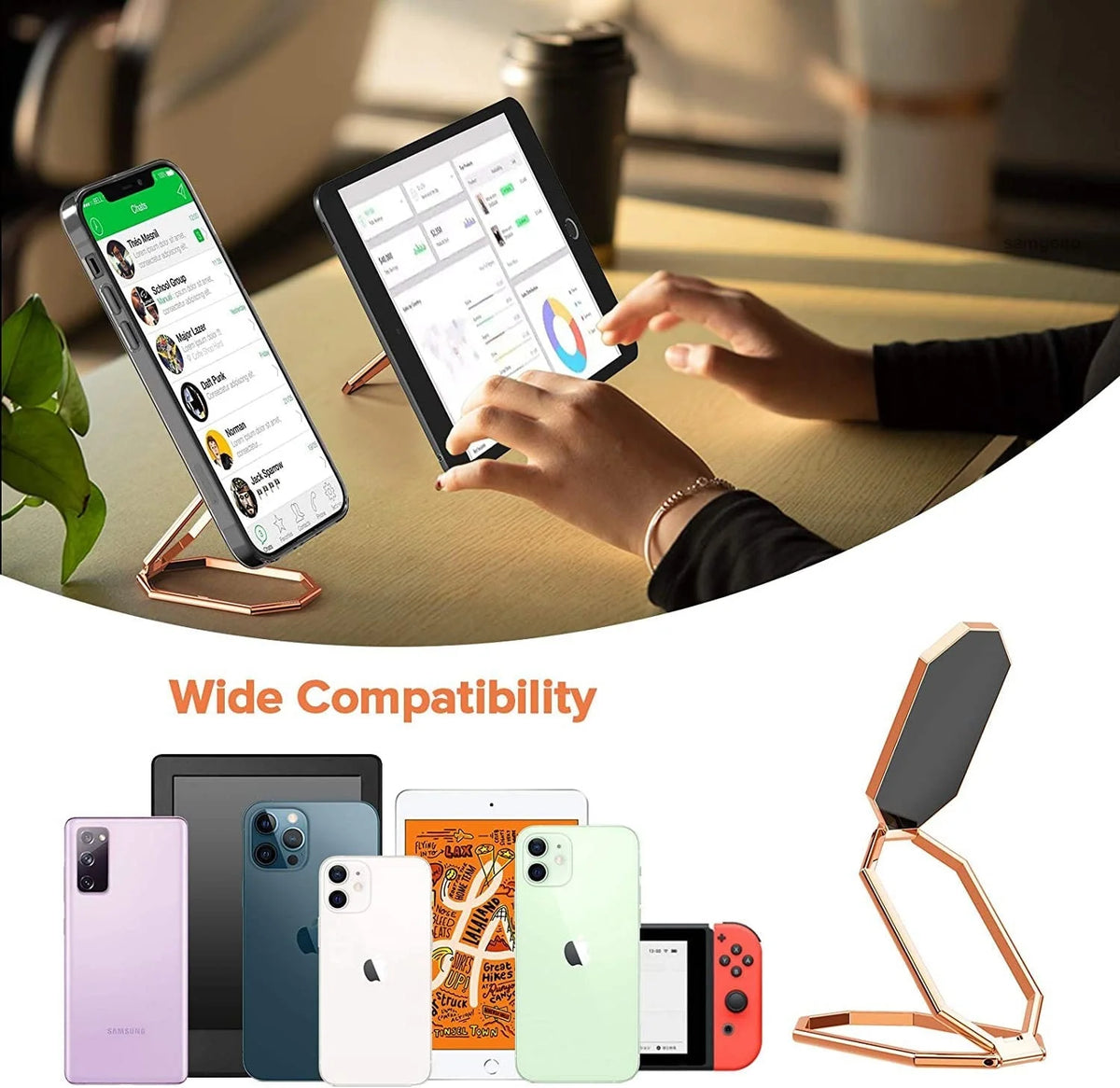 Phone Holder Stand 360° Rotating Ring Grip & Kickstand
