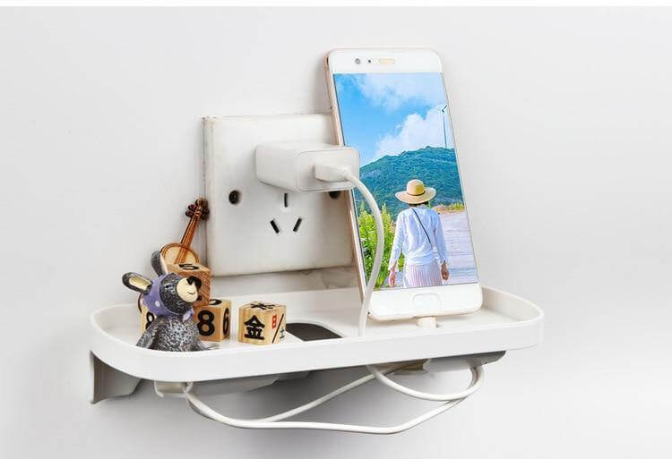 Phone Holder Wall-Mounted Adhesive Cable Storage