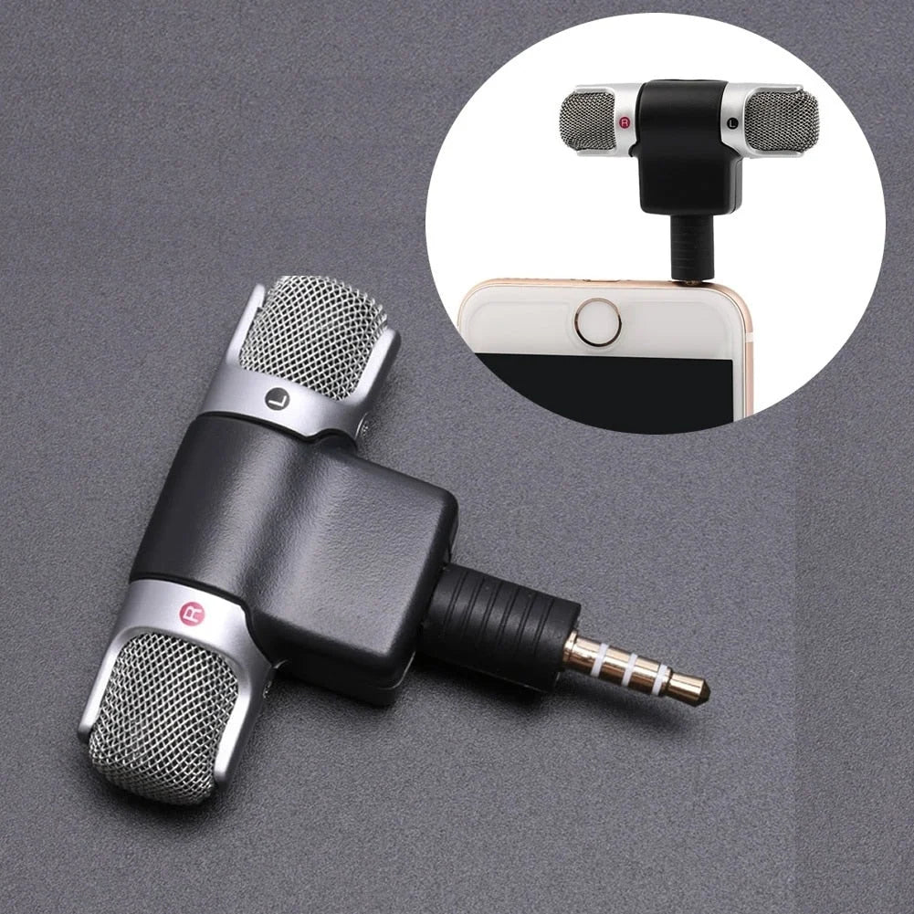 Phone Microphone Directional Stereo 3.5mm Plug-In