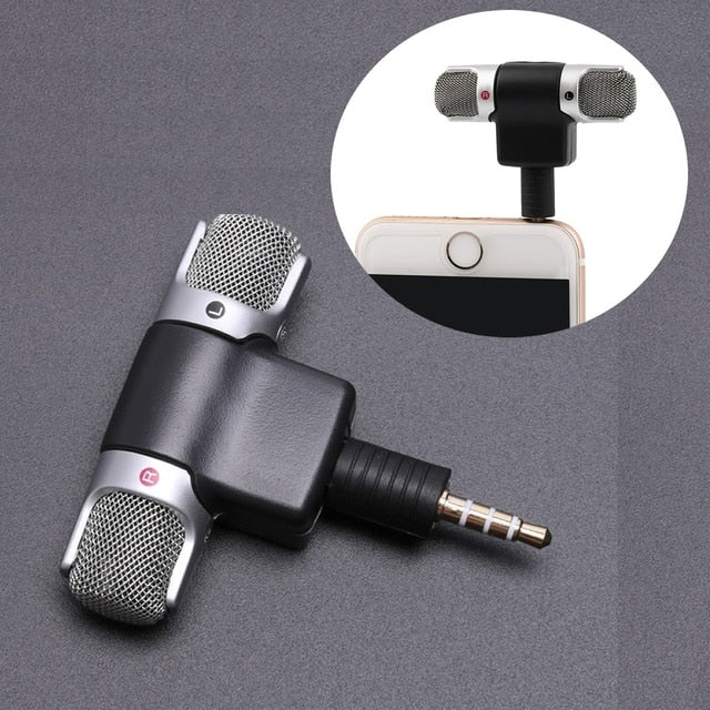 Phone Microphone Directional Stereo 3.5mm Plug-In