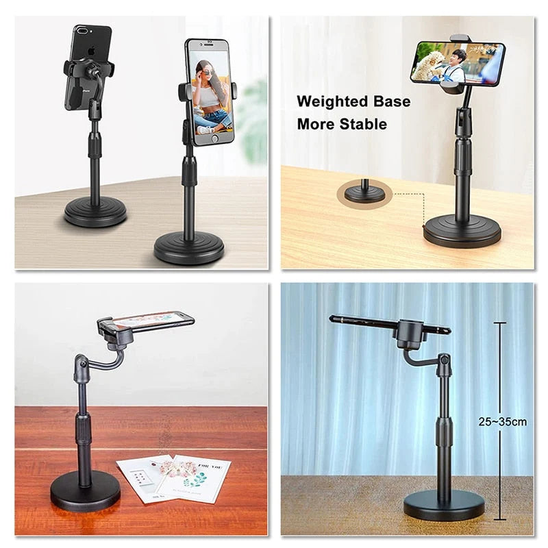 Phone Stand Adjustable Height Rotating Weighted Base