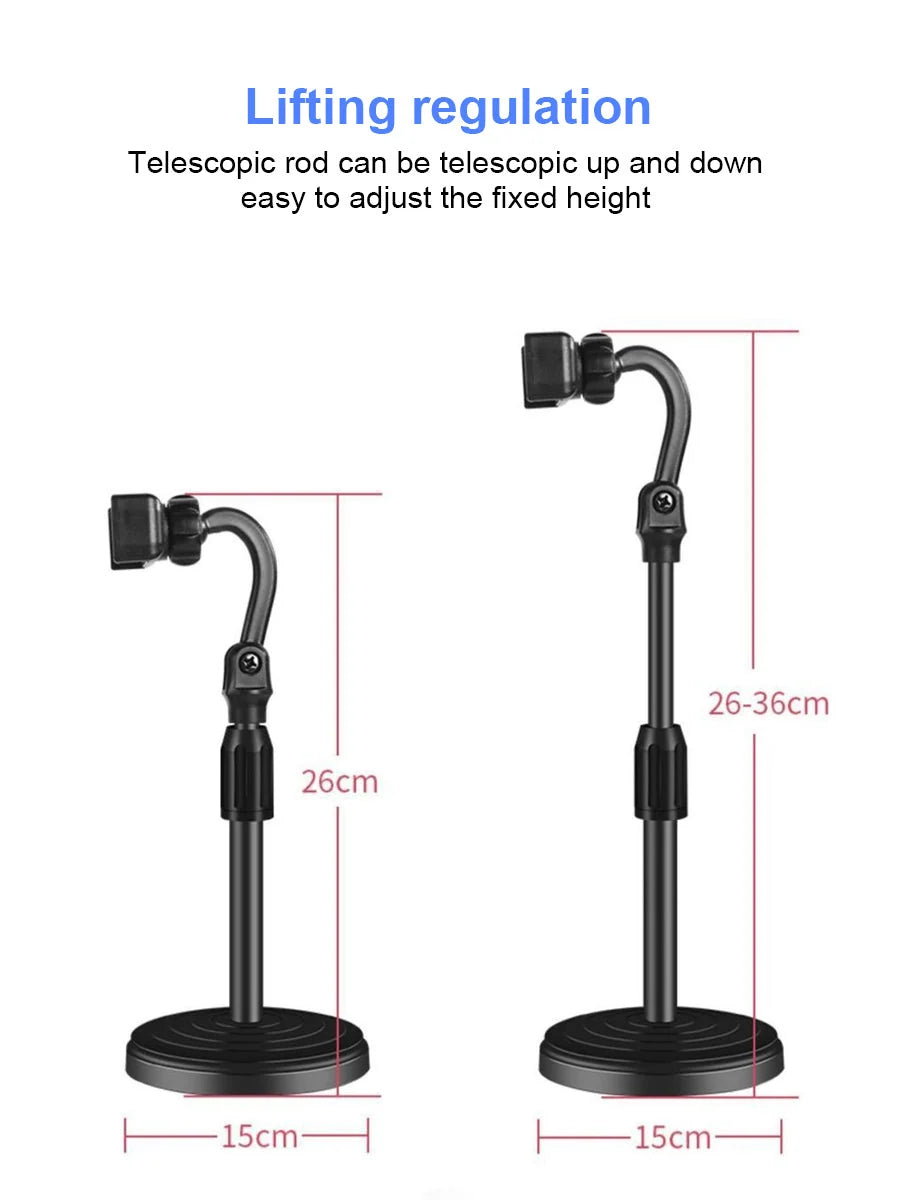 Phone Stand Adjustable Height Rotating Weighted Base