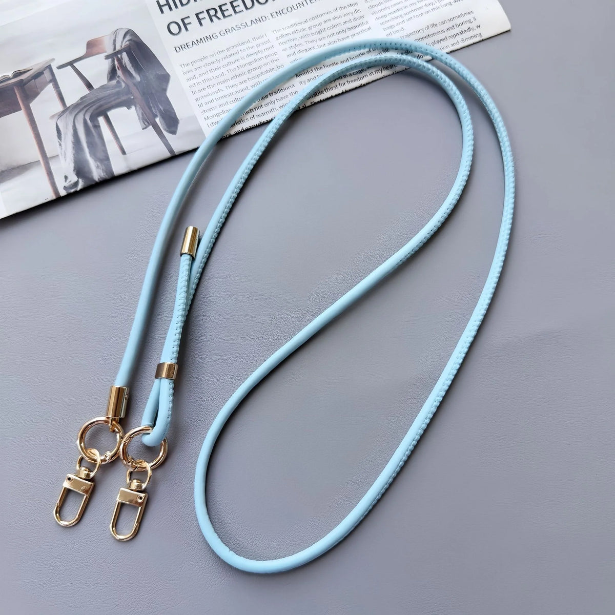 Phone Strap Leather Adjustable Length With Metal Clips
