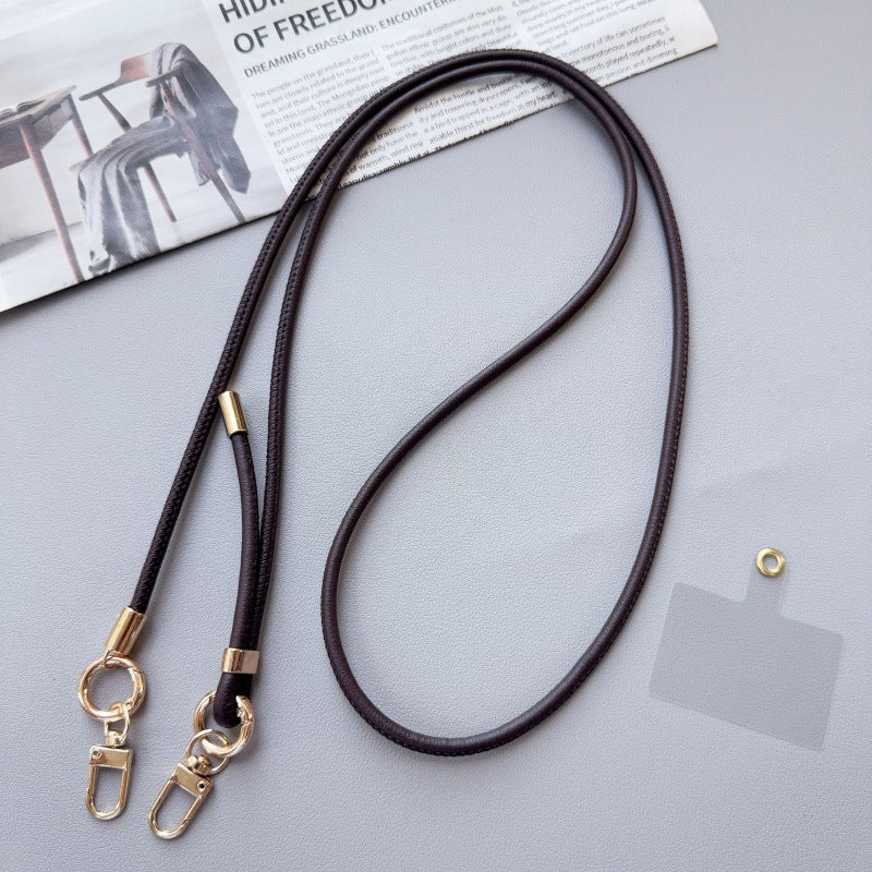 Phone Strap Leather Adjustable Length With Metal Clips