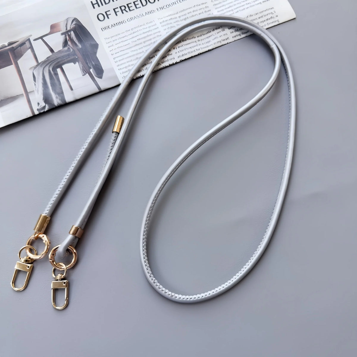 Phone Strap Leather Adjustable Length With Metal Clips
