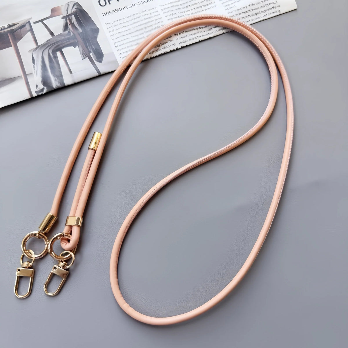 Phone Strap Leather Adjustable Length With Metal Clips